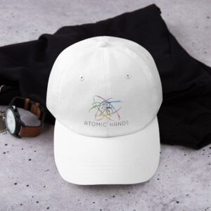 White baseball cap with logo