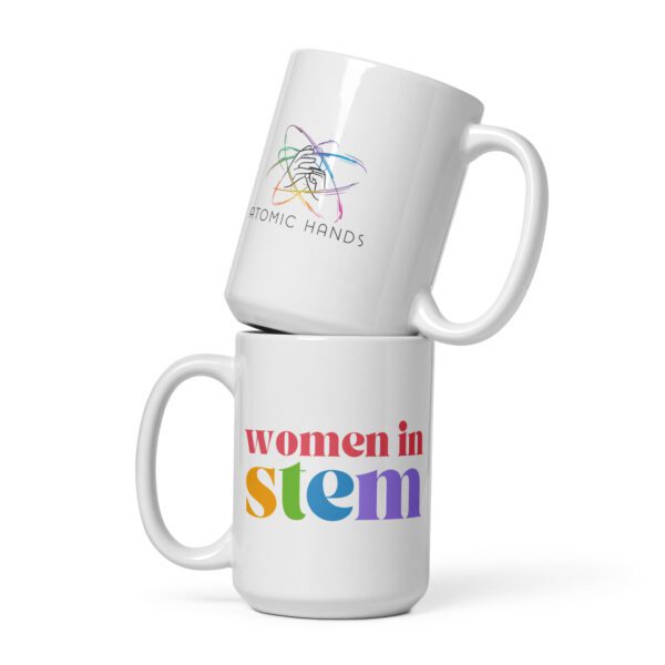 Women in STEM mug. Logo on the other end.
