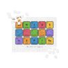 Puzzle of different elements in different colors