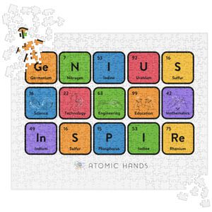Puzzle of different elements in different colors
