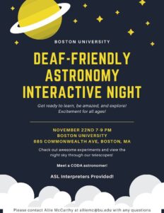 Deaf Friendly Astronomy Interactive Night